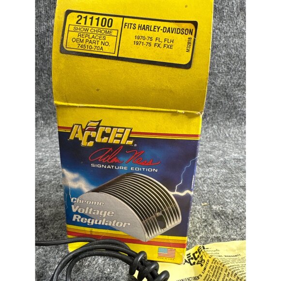Accel Chrome Voltage Regulator For Harley-Davidson 1970-75 FL FX FXE 74510-70A - Picture 3 of 9